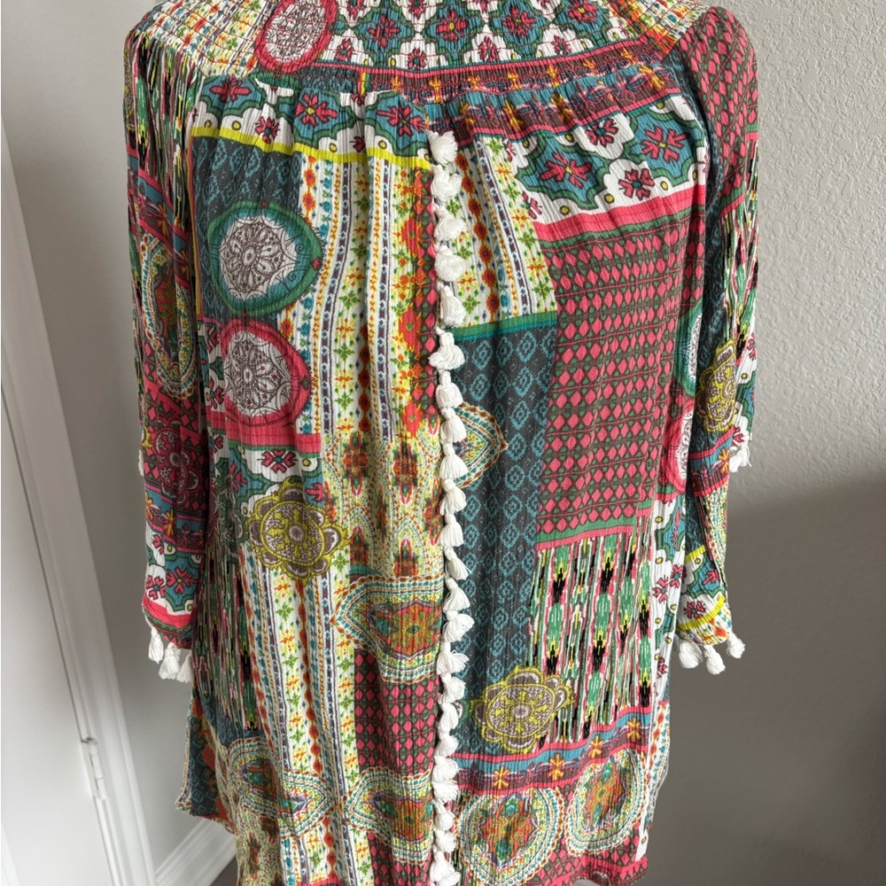 Soft Surroundings Boho Patchwork Top Featuring An… - image 3